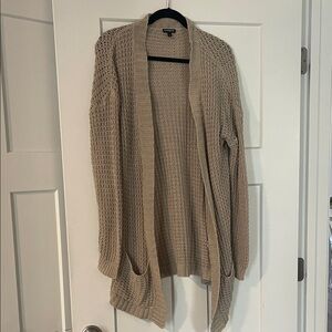 Express Tan Knit Open-Front Cardigan